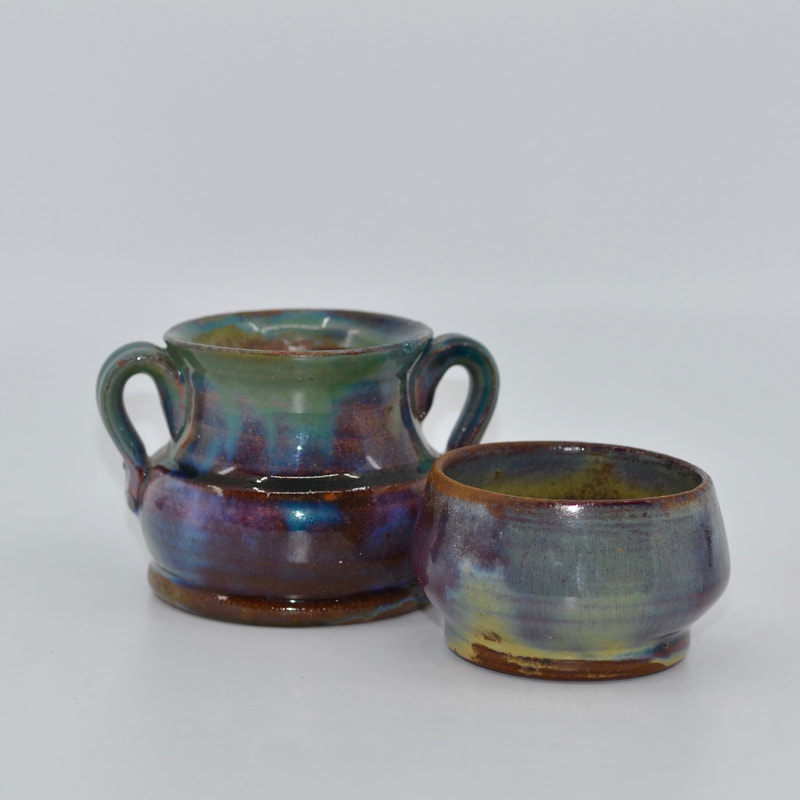 pair of condiment bowls made by Axel Ebring of Vernon BC